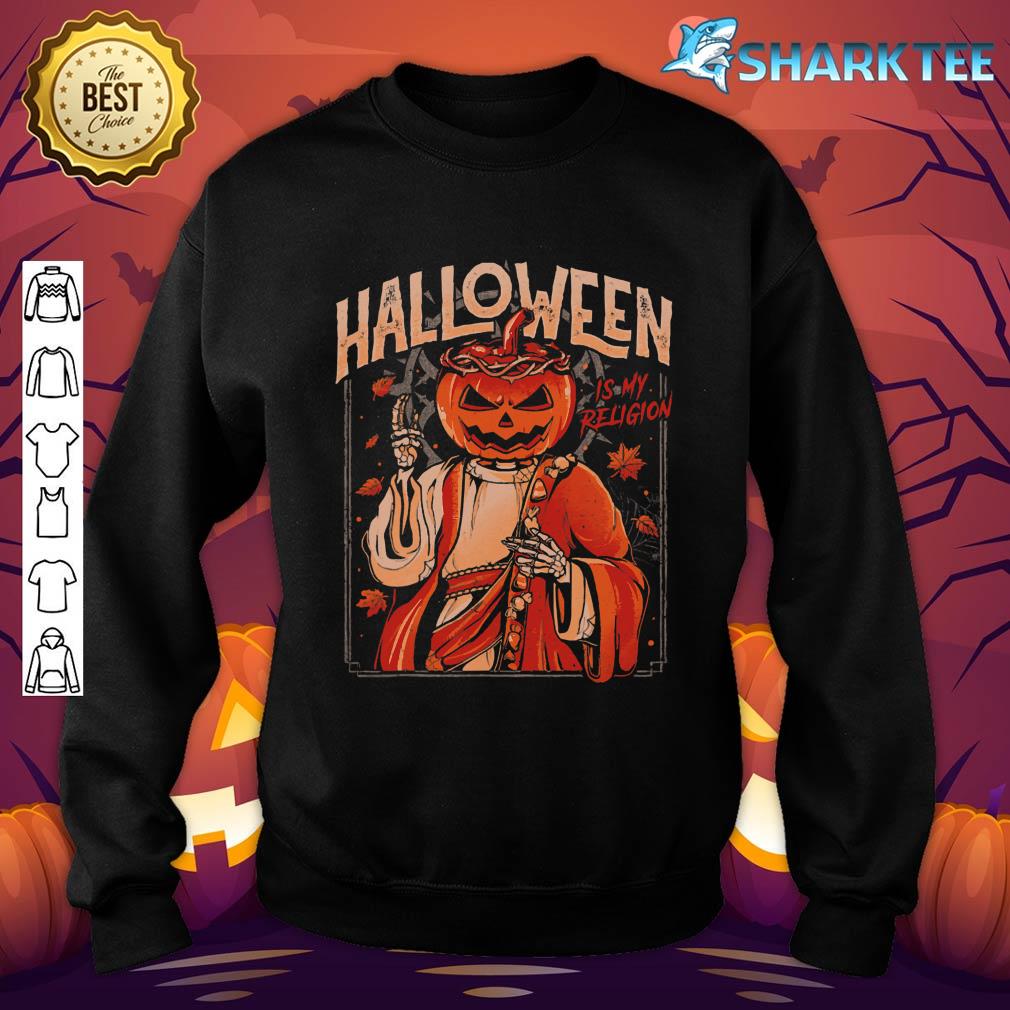 Halloween Is My Religion Pumpkin Skull sweatshirt