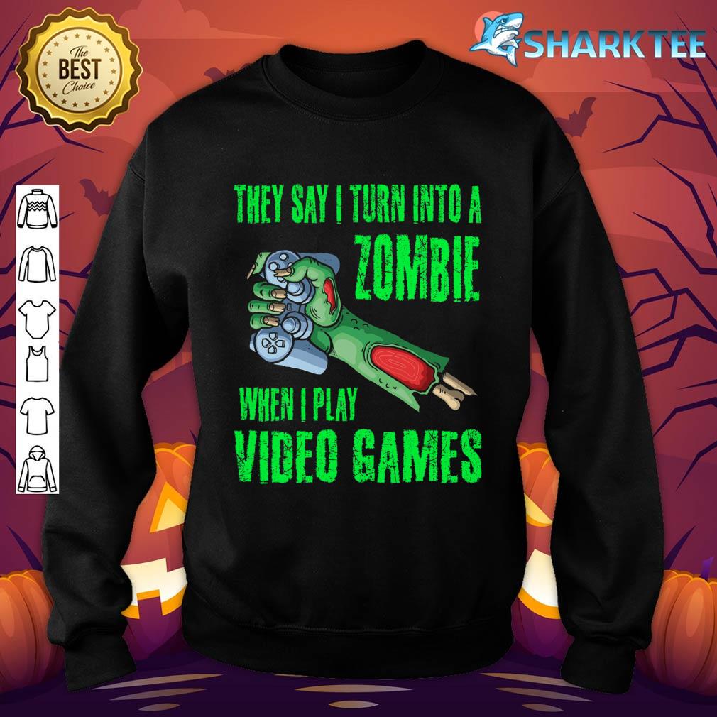 Halloween Gamer Funny Zombie Boys Kids Video Games Teens sweatshirt