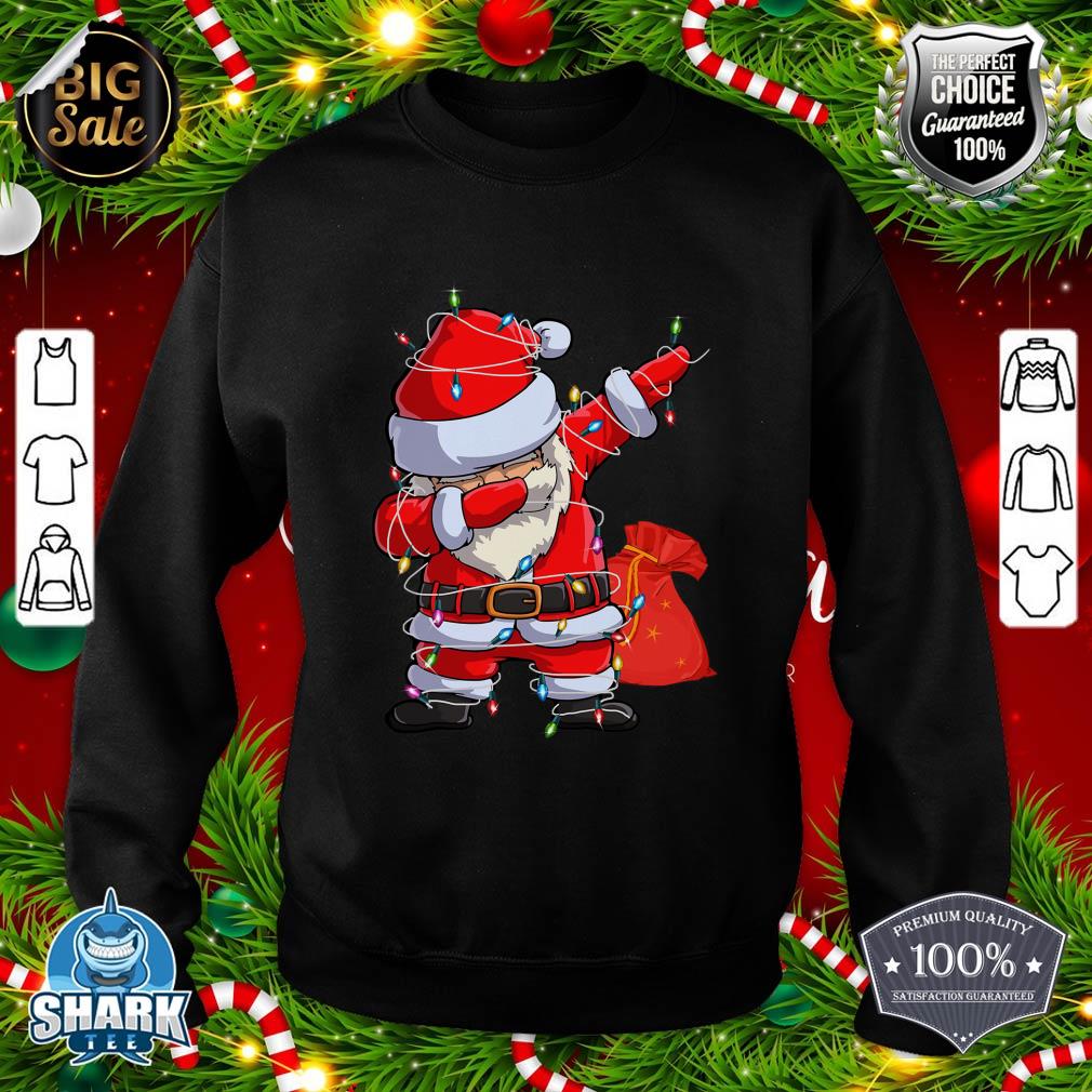 Christmas Dabbing Santa Claus Xmas Lights Gifts Boys Kids sweatshirt