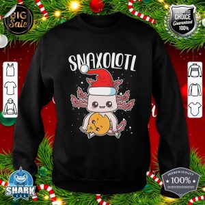 Snaxolotl Christmas Axolotl Eating a Gingerbread Man Kawaii sweatshirt