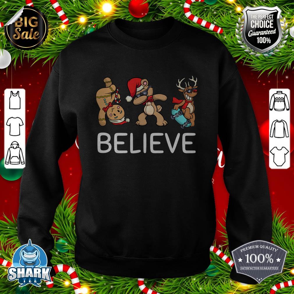 Dabbing Santa Xmas for Kids Boys Girls Believe Christmas sweatshirt