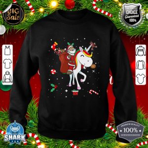 Christmas Santa Claus Riding Unicorn Pajama Family Matching sweatshirt