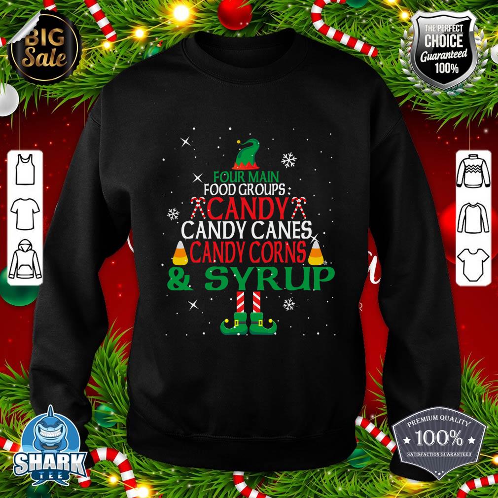 Four Main Food Groups Elf Buddy Christmas Pajama Xmas Gifts sweatshirt