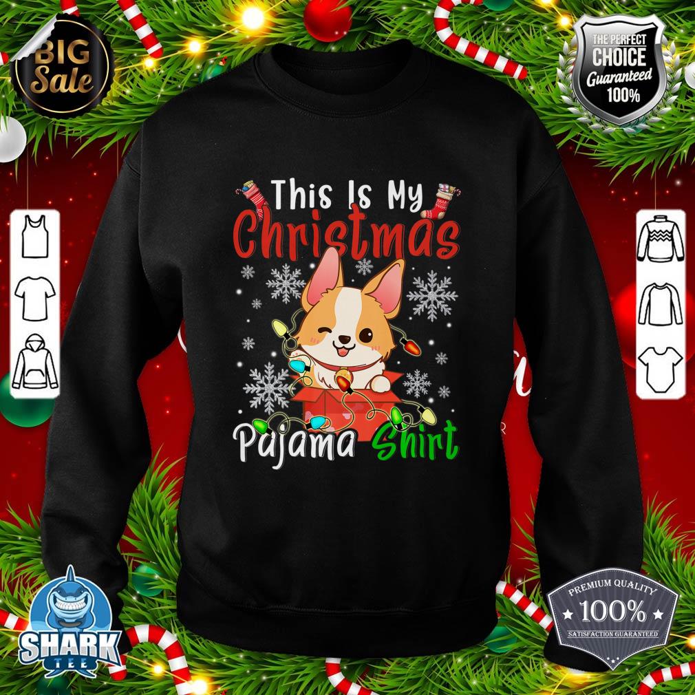 This Is My Christmas Pajama Shirt Tricolor Corgi Pjs Xmas Premium sweatshirt