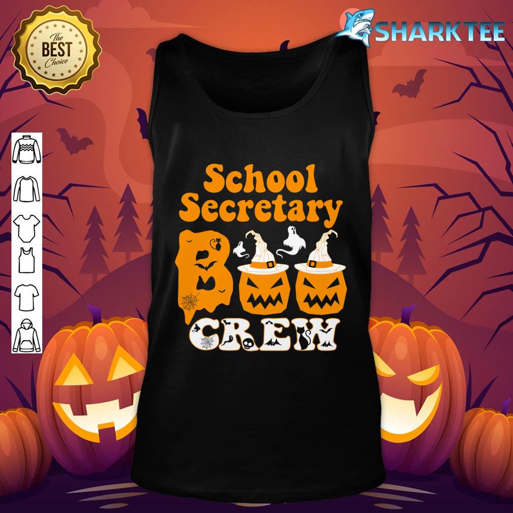 School Secretary Boo Crew Halloween funny Back to school tank-top