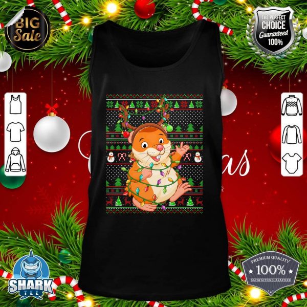 Ugly Xmas Sweater Style Lighting Hamster Christmas tank-top