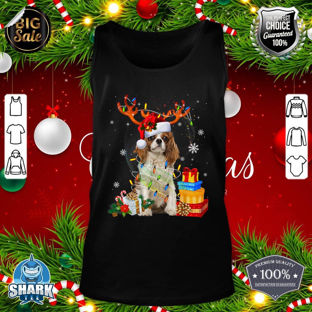 Cavalier King Charles Spaniel Christmas Reindeer Santa Dog Premium tank-top