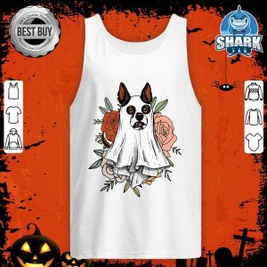 Dog Ghost Floral Halloween outfit for Dog lovers tank-top