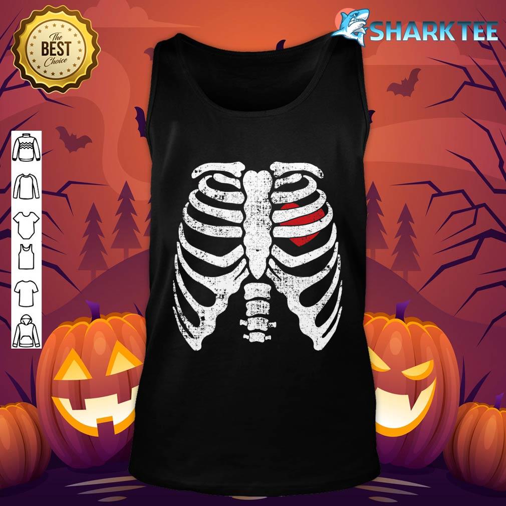 Funny Halloween Skeleton Rib Cage Heart Men Women Kids tank-top