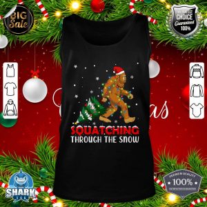Funny Sasquatch Christmas Squatching Bigfoot Xmas Tree Light tank-top