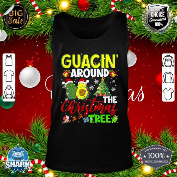 Guacin' Around The Xmas Tree Christmas Santa Avocado Vegan tank-top