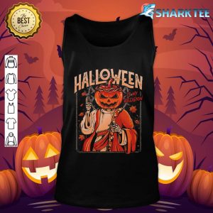 Halloween Is My Religion Pumpkin Skull tank-top