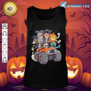 Halloween Skeleton Zombie Monster Truck Vampire Boys Kids tank-top