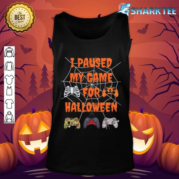Gaming I Paused My Game For Halloween Funny Gamer Boys Kids tank-top