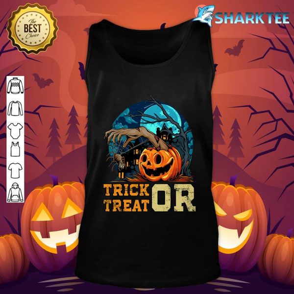 Vintage Retro Halloween, Scary Pumpkin, Trick Or Treat tank-top