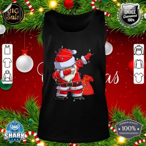 Christmas Dabbing Santa Claus Xmas Lights Gifts Boys Kids tank-top