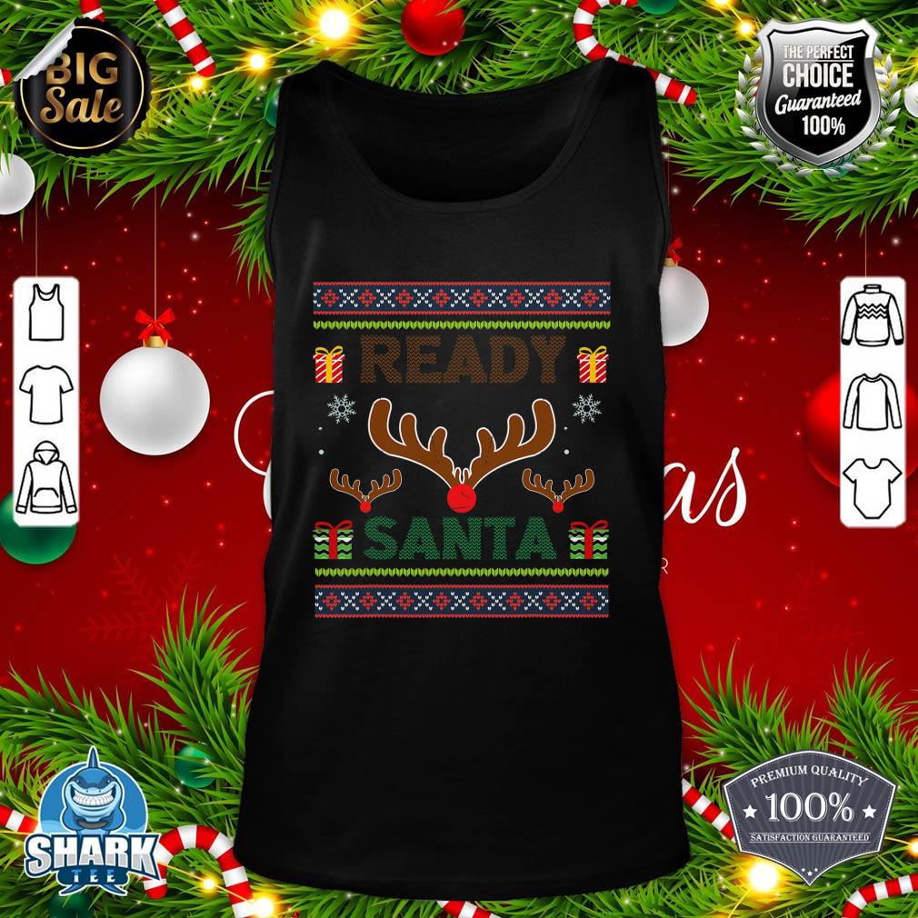 Christmas Pajamas Shirt Rudolph Red Nose Reindeer Kids Gift tank-top