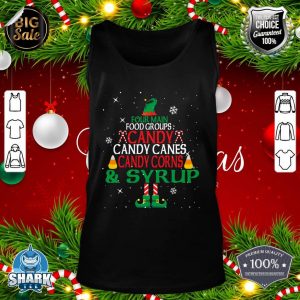 Four Main Food Groups Elf Buddy Christmas Pajama Xmas Gifts tank-top
