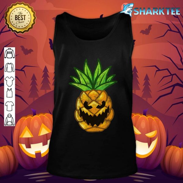 Pineapple creepy pumpkin halloween tank-top