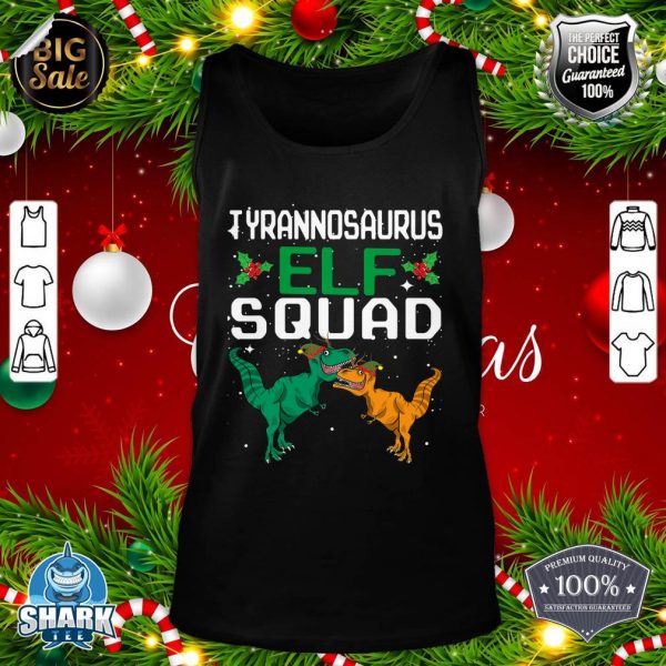 TRex Elf Squad T Rex Dinosaur Matching Family Christmas Xmas tank-top