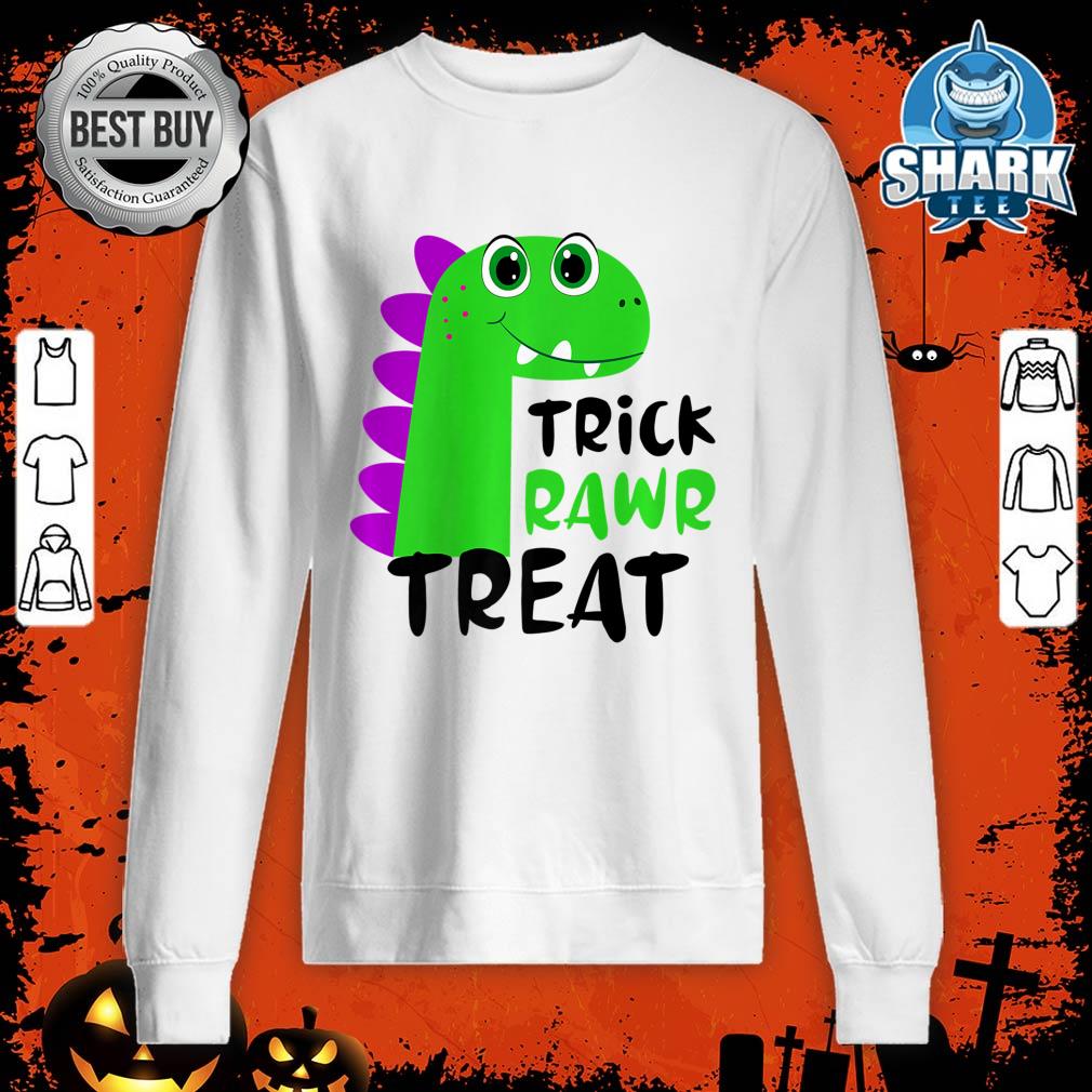 Trick Rawr Treat Kids Cute Kawaii Green Dinosaur Halloween Premium Sweatshirt
