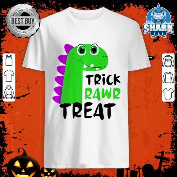 Trick Rawr Treat Kids Cute Kawaii Green Dinosaur Halloween Premium T-Shirt