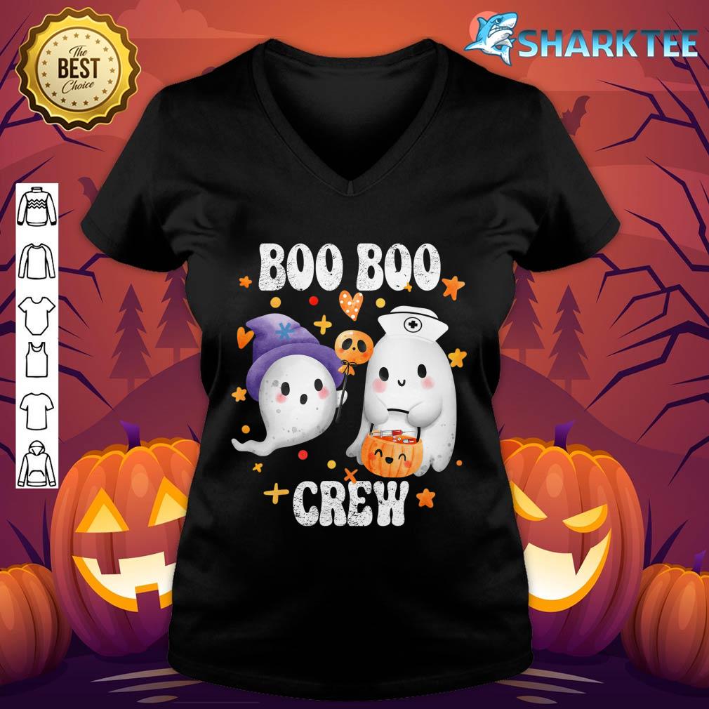 Boo Boo Crew Ghost Doctor Paramedic EMT Nurse NR Halloween v-neck