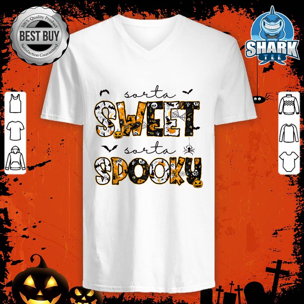 Sorta Sweet Sorta Spooky Season Cute Halloween Costume Women Premium v-neck