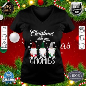 Gnome Family Christmas Shirts for Women Men - Buffalo Plaid v-neck