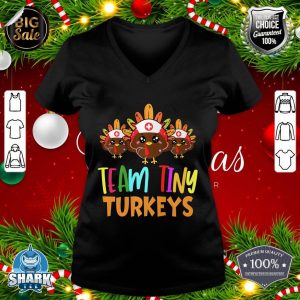 Team tiny turkeys nurse fall nicu nurse - nurse thanksgiving Premium v-neck