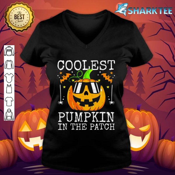 Coolest Pumpkin In The Patch Halloween For Toddler Boys Kids v-neck