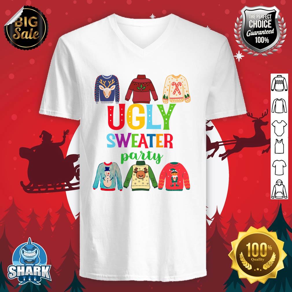 Funny Ugly Sweater Christmas X-mas Holiday Party Apparel v-neck