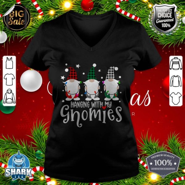 Funny Christmas Gnome Hanging With My Gnomies Men Women Kids v-neck