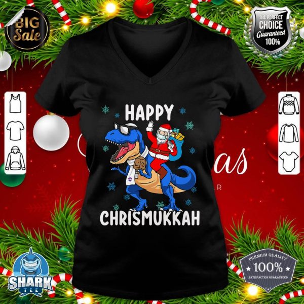 Happy Chrismukkah Funny Hanukkah Christmas Jewish Xmas Kids V-neck