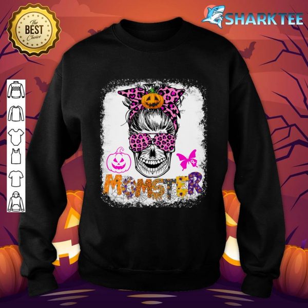 Womens Monster Breast Cancer Awareness Halloween Sweatshirt
