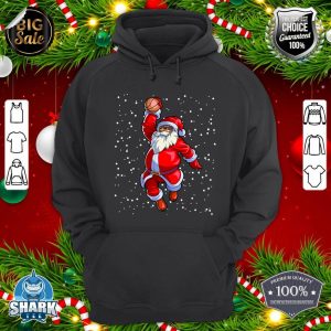 Black African American Santa Claus Basketball Afro Christmas hoodie