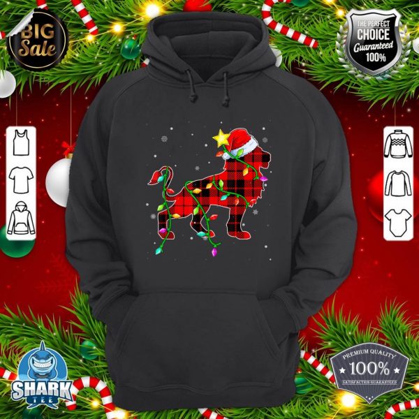 Lion Lover Christmas Funny Santa Hat Xmas Lights Holidays hoodie