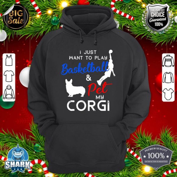 Corgi Funny Basketball Dog Owner Lover Xmas Gift hoodie