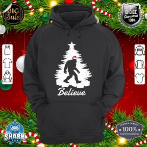 Believe In Bigfoot Christmas Sasquatch Bigfoot Santa Hat hoodie