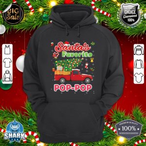 Santa's Favorite Pop-pop Christmas Tree Truck Matching Xmas hoodie
