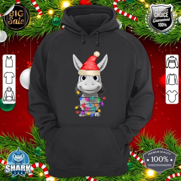 Donkey Christmas Tree Light Tangled Pajama Xmas Graphic hoodie