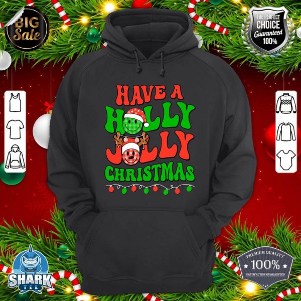 Groovy Christmas Have A Holly Xmas Jolly Team Santa Elf PJs hoodie