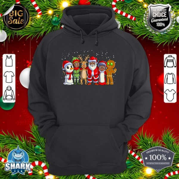Black Family Christmas Afro African American Santa Xmas hoodie