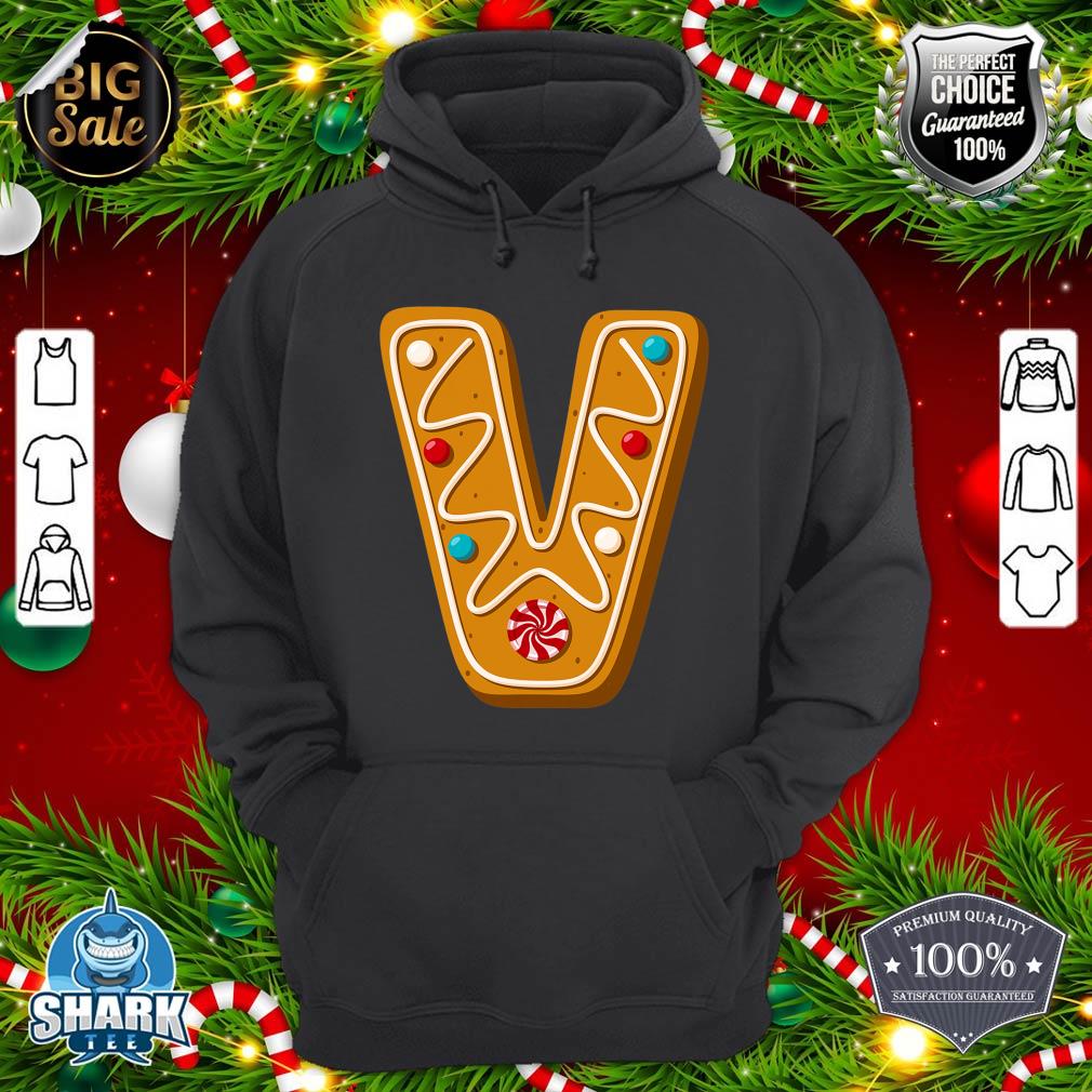Letter V Cutest Capital Christmas Cookie Alphabet Monogram hoodie