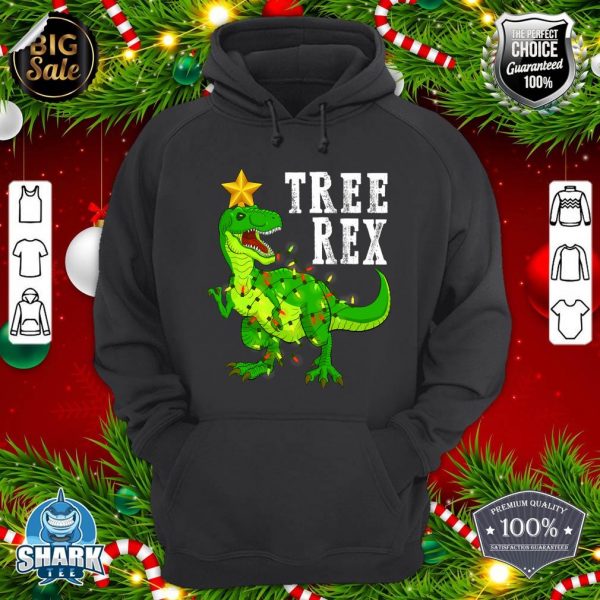Tree Rex Christmas Light Funny Dinosaur hoodie