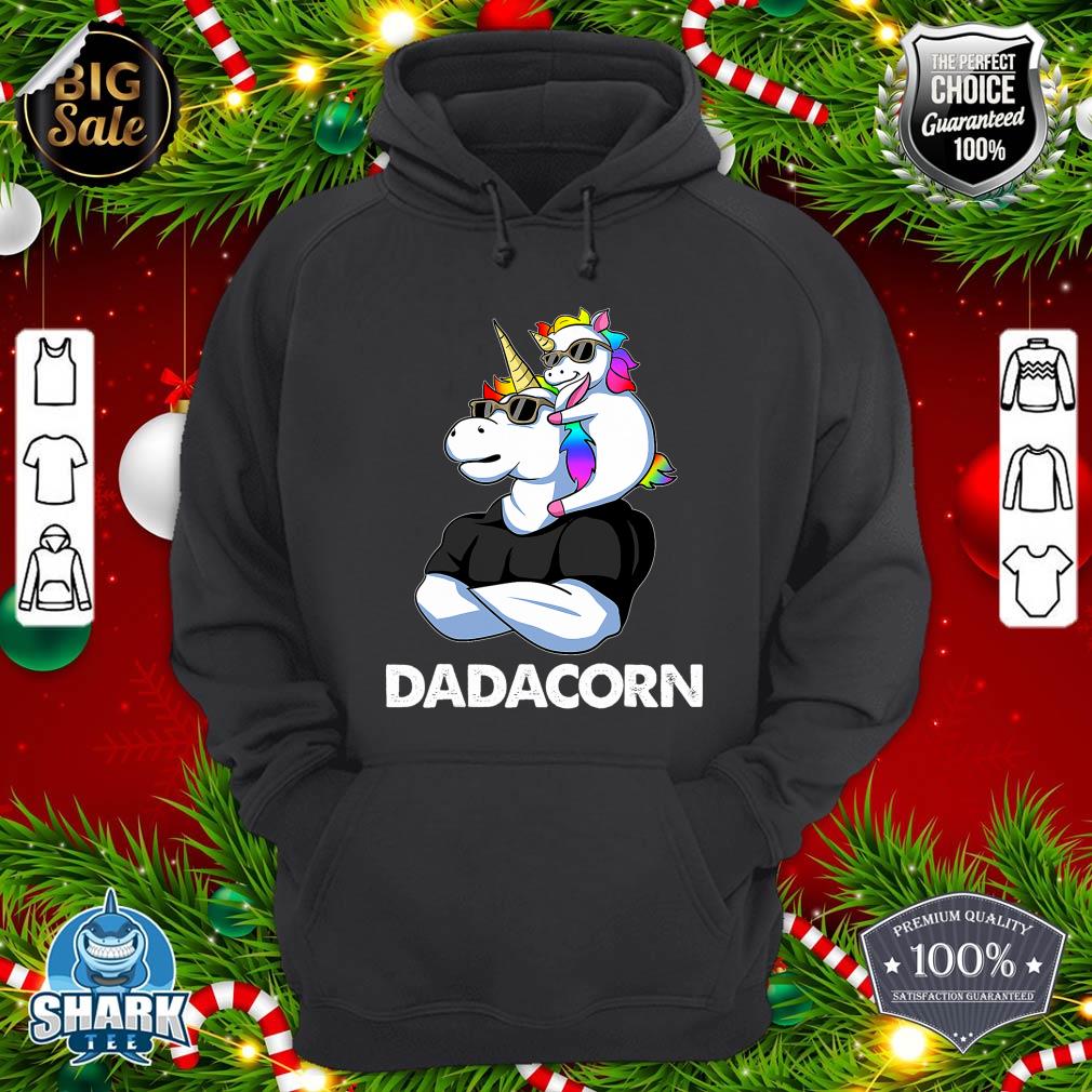 Dadacorn Unicorn Dad and Baby Christmas Papa Father's Day hoodie