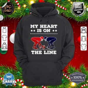 Football My Heart Is On The Line Offensive Lineman hoodie