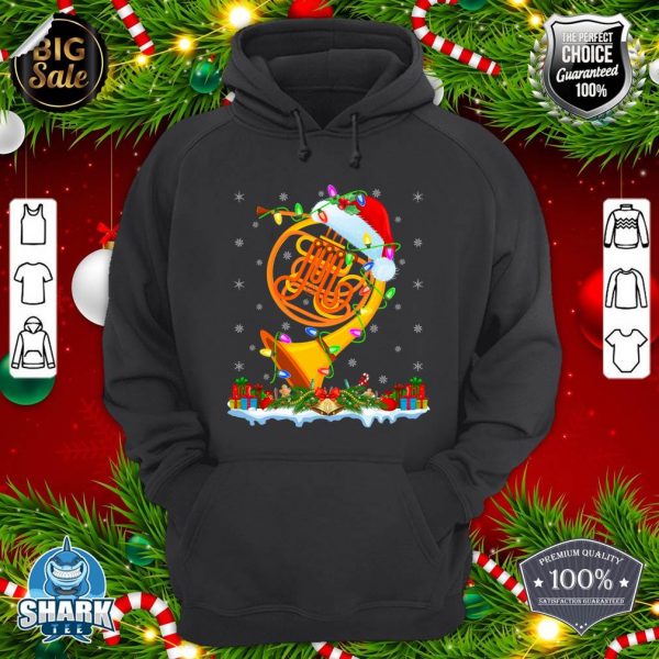 Nice French Horn Lover Matching Santa Hat French Horn Christmas hoodie