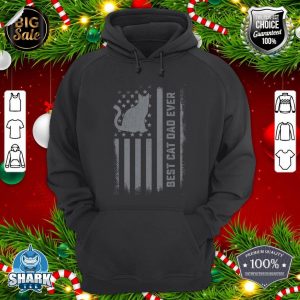 Mens Cat Dad US Flag Kitty Daddy Papa Christmas Fathers Day hoodie
