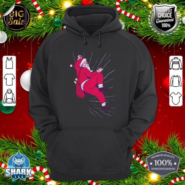 Santa Claus Christmas - Funny Bouldering and Rock Climbing hoodie